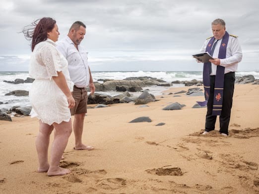 Wedding ceremony by Dr. Gerrit Rademeyer in Vrede
