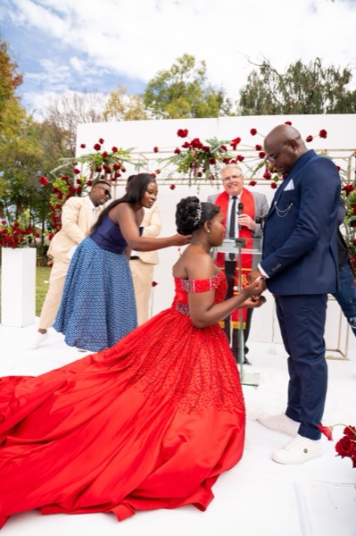 Wedding ceremony by Dr. Gerrit Rademeyer in Vrede